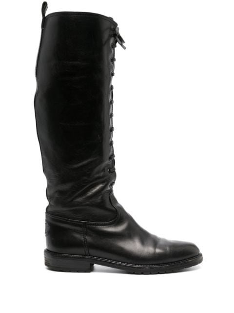 Cheap HOT SALE CHANEL 2000s lace-up knee-high boots Women