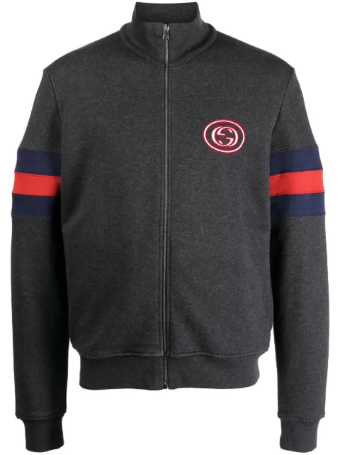 Gucci logo-patch zipped sweatshirt