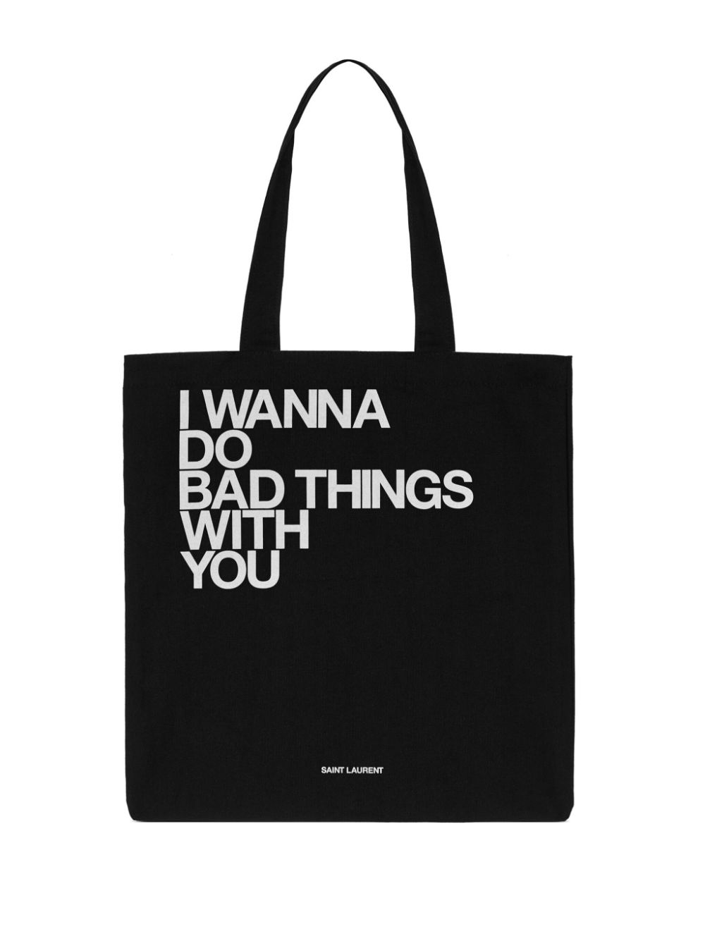 Saint Laurent text-print Cotton Tote Bag - Farfetch