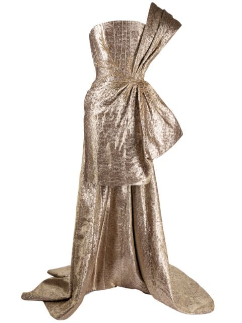 Saiid Kobeisy metallic-effect brocade mini dress