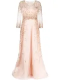 Saiid Kobeisy Canton crepe beaded dress - Pink