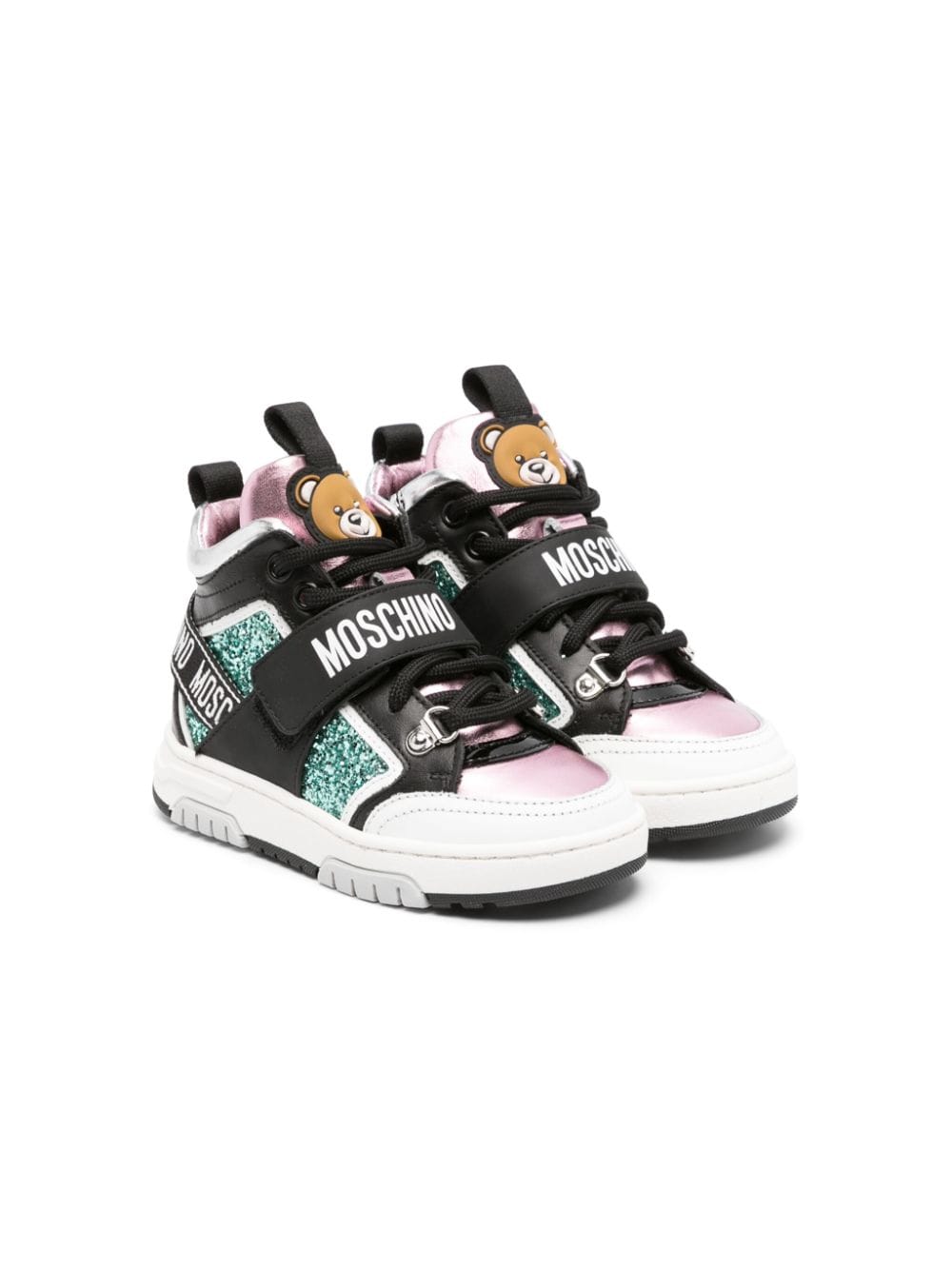 Image 1 of Moschino Kids Teddy Bear-motif panelled sneakers