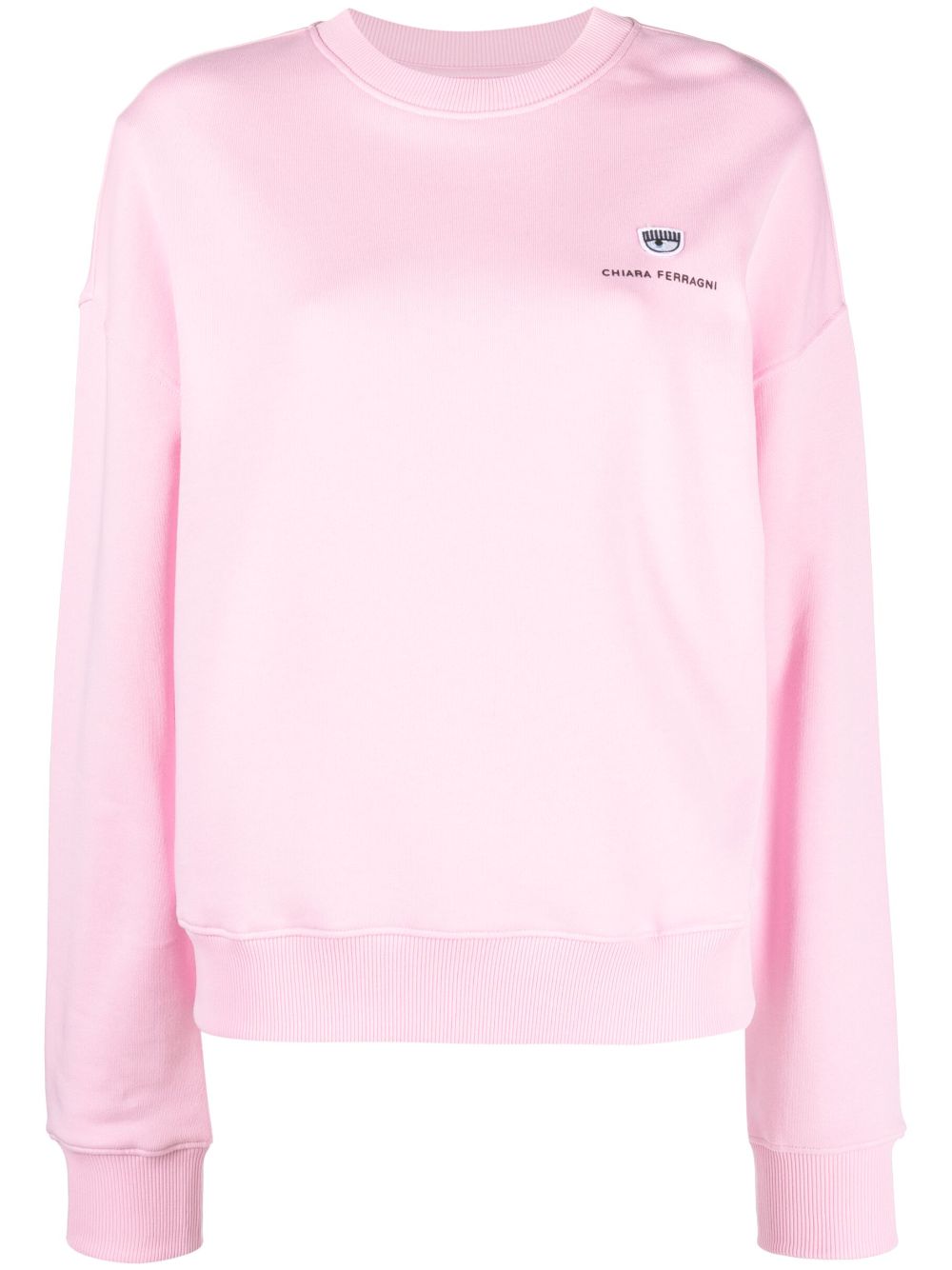 Chiara Ferragni Logo-appliqué Cotton Sweatshirt In Pink