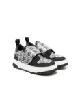 Moschino Kids logo-print touch-strap sneakers - Black