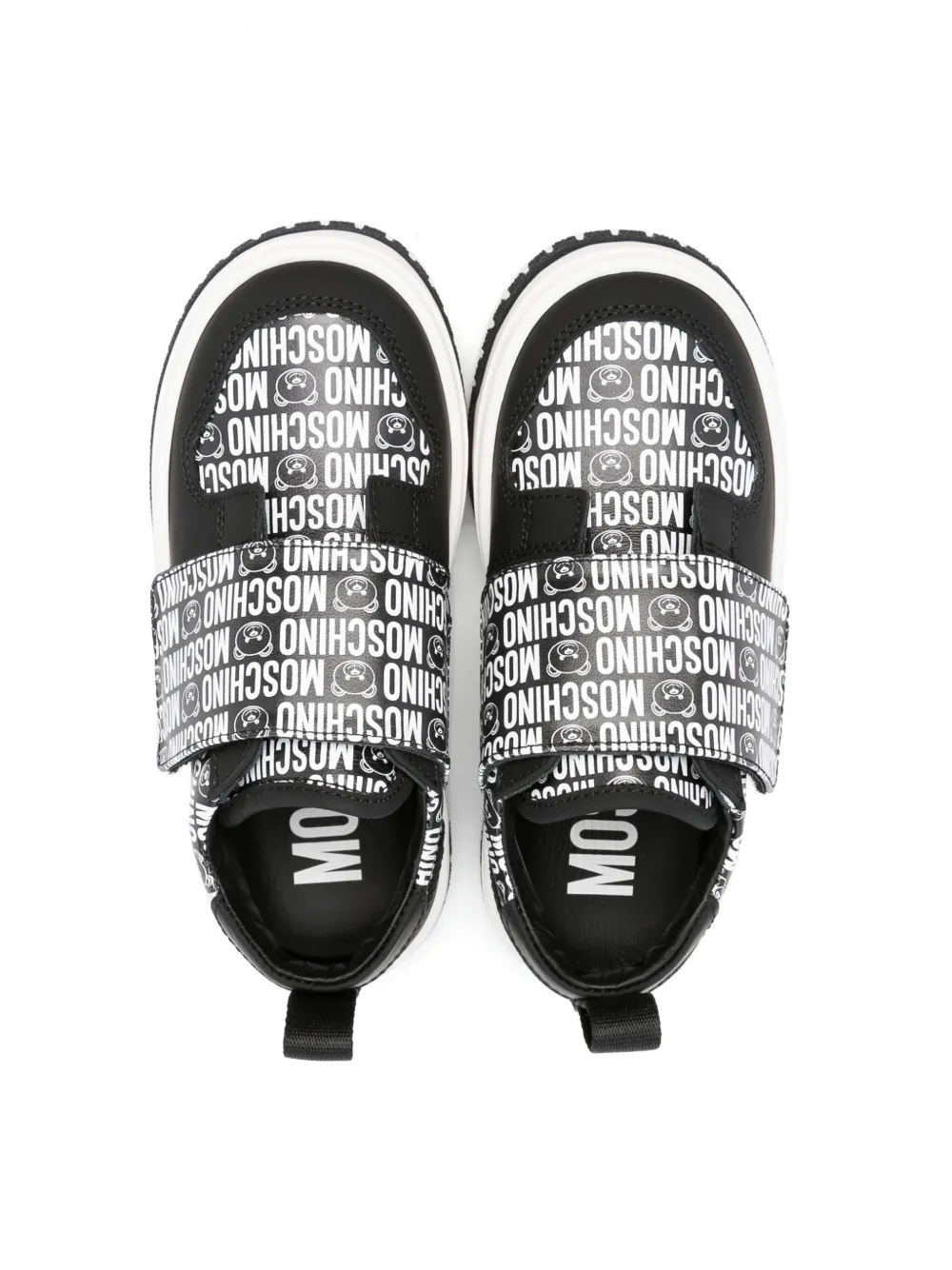 Moschino Logo-print Touch-strap Sneakers In Black