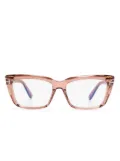 TOM FORD Eyewear transparent rectangular-frame glasses - Pink