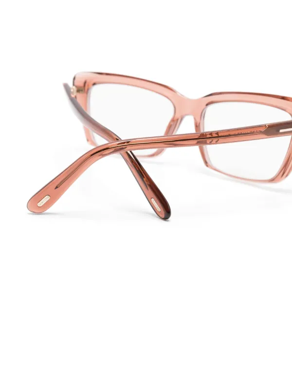 TOM FORD Eyewear Transparent rectangular-frame Glasses Pink