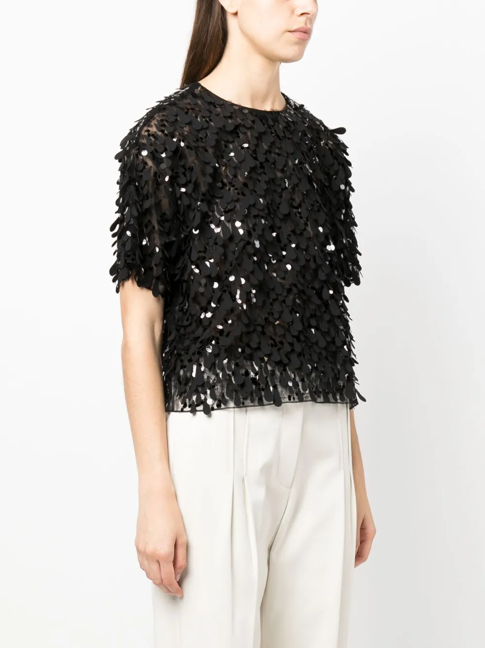 Brunello Cucinelli Jazz Droplet Embellished T-shirt In Black