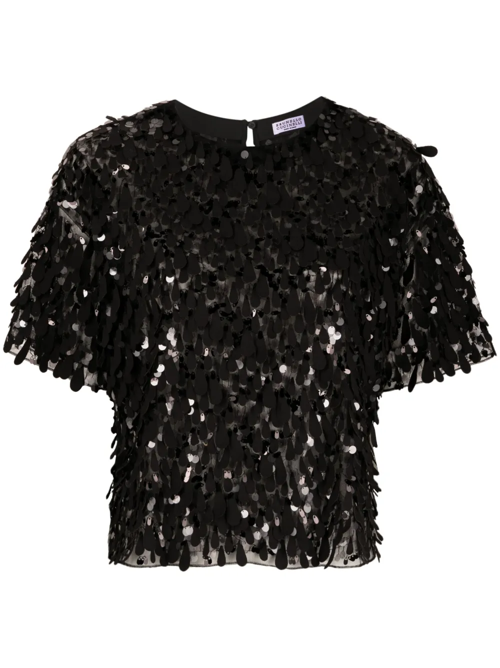 Brunello Cucinelli Jazz Droplet Embellished T-shirt In Black