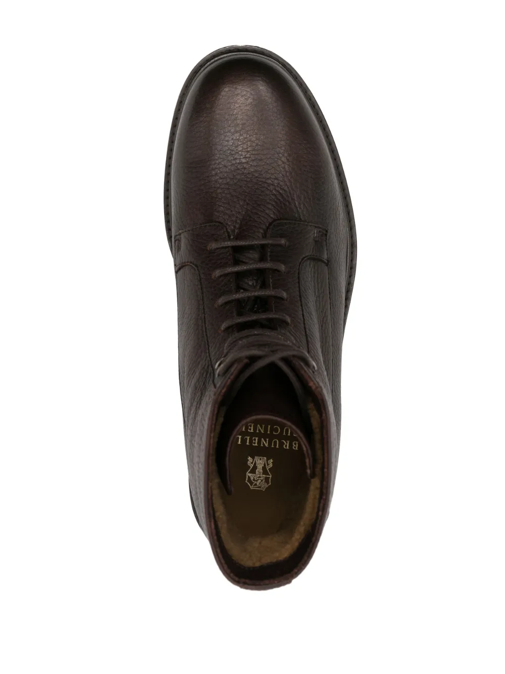 Brunello Cucinelli Leather Ankle Boots In Brown