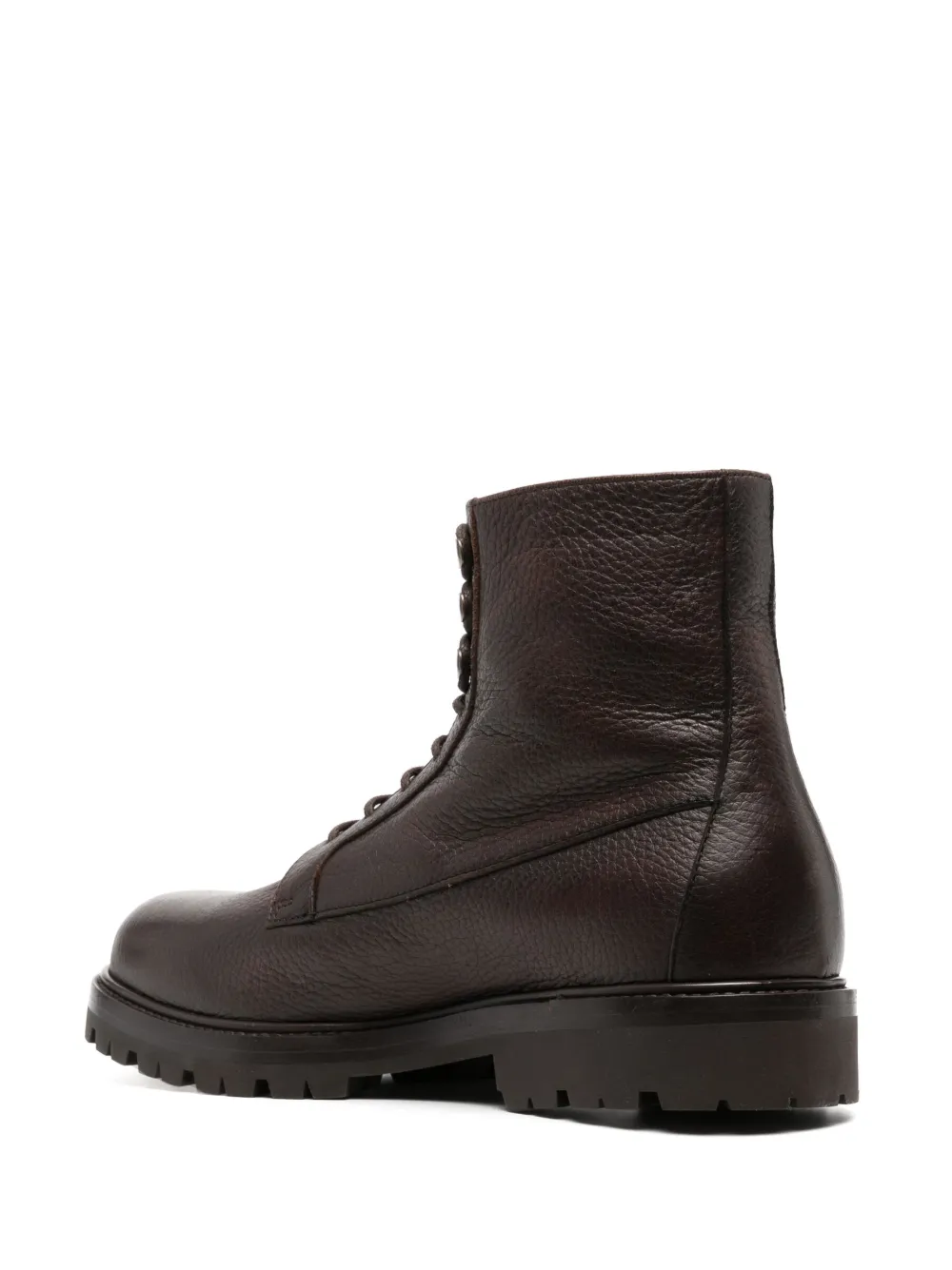 Brunello Cucinelli Leather Ankle Boots In Brown