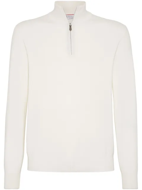 Brunello Cucinelli playera tipo polo de cachemira con cuello alzado