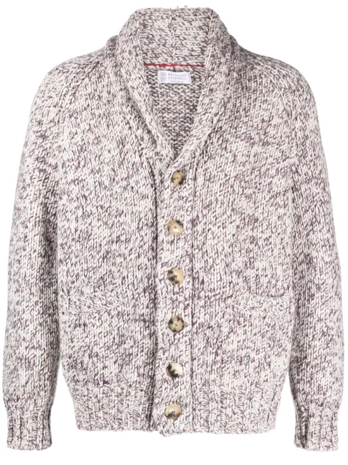 Cardigan croisée en laine mélangée - Brunello Cucinelli - Modalova