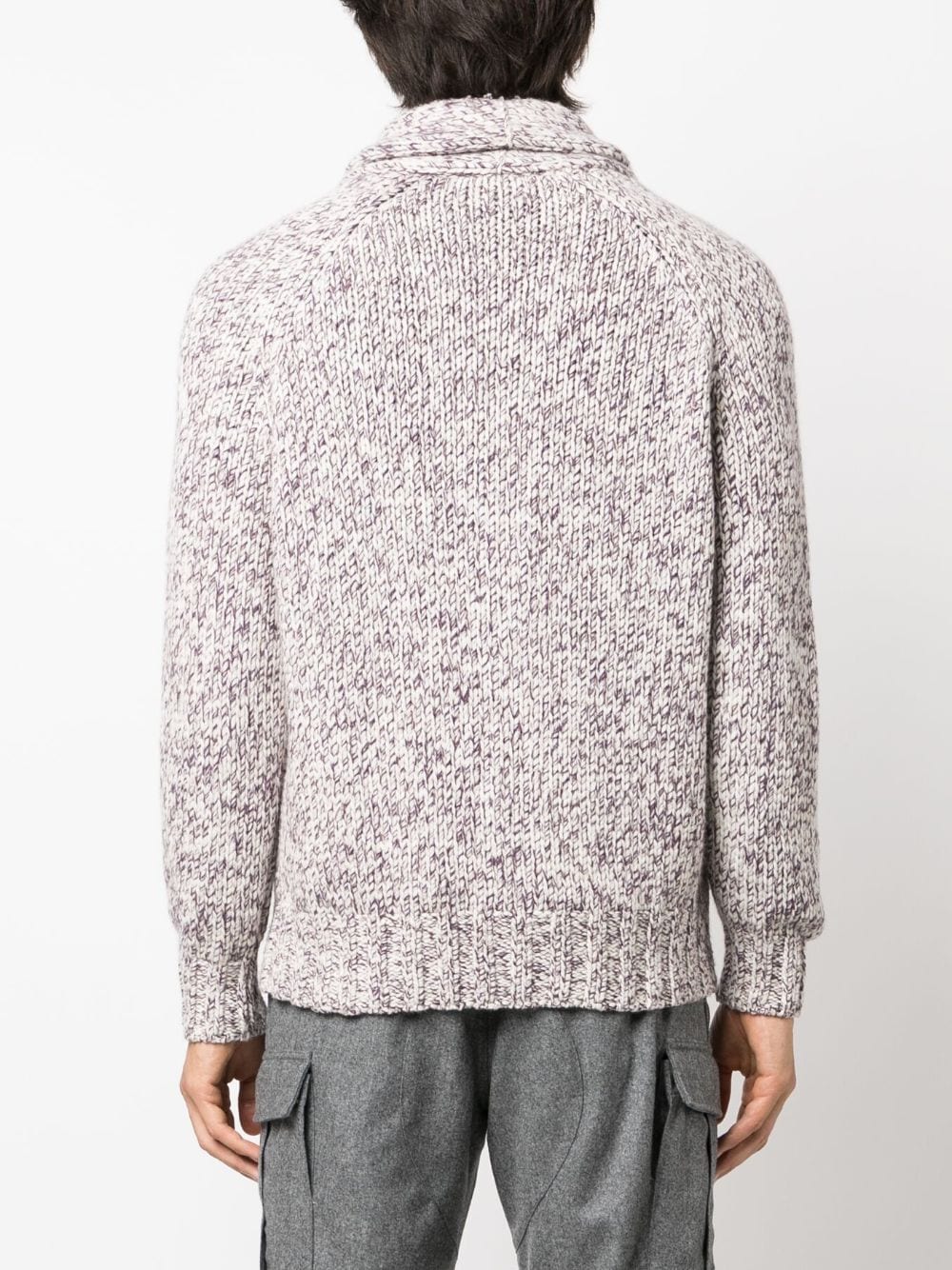 Shop Brunello Cucinelli Double-breasted Wool-blend Cardigan In Neutrals