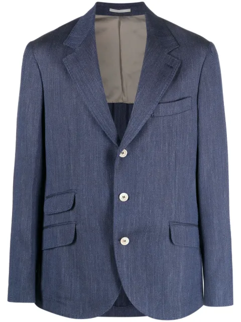 Brunello Cucinelli herringbone-pattern single-breasted blazer