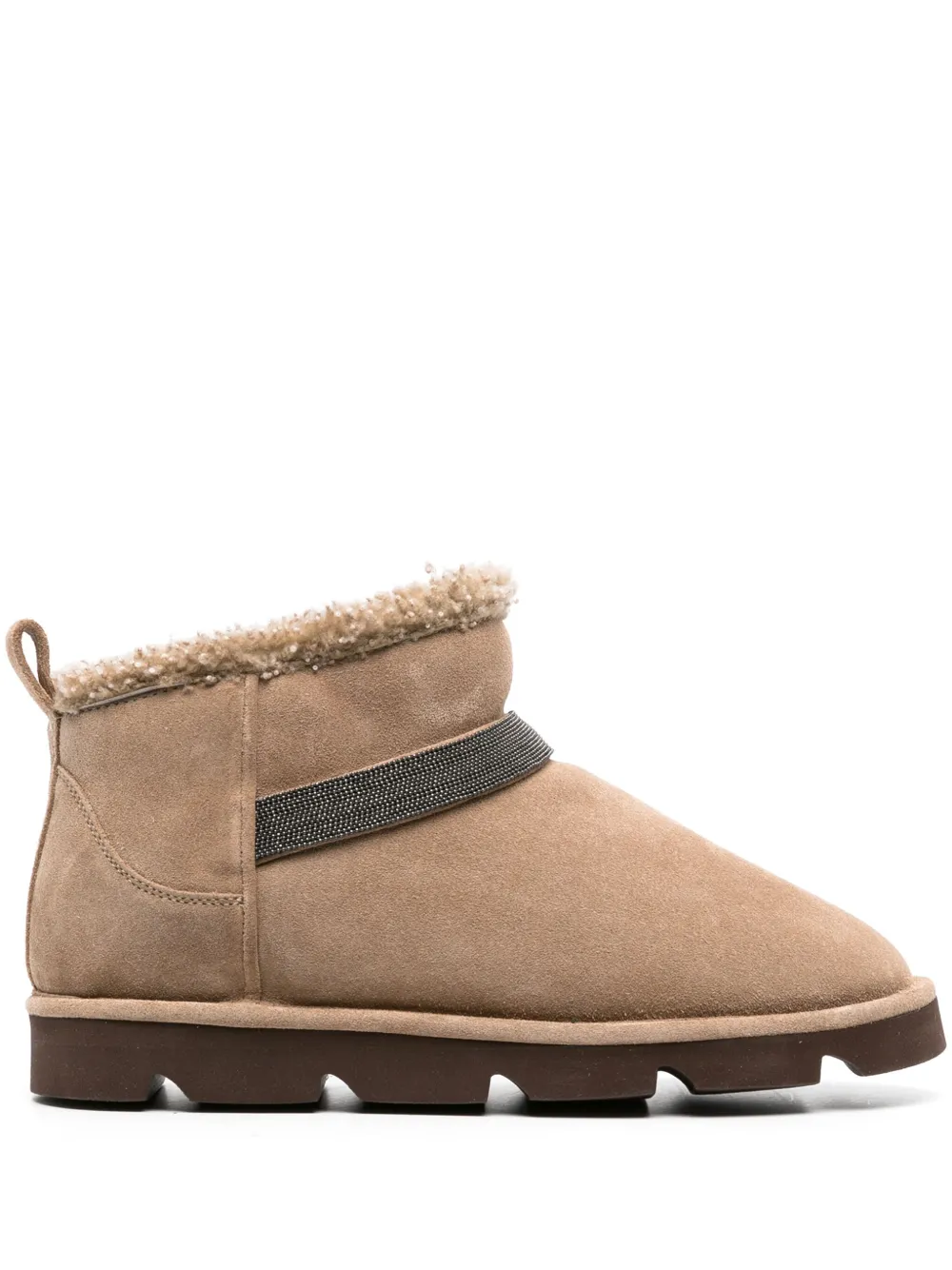 Brunello Cucinelli bottines en peau lainée artificielle - Tons neutres