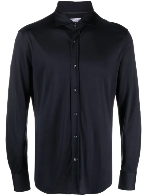 Brunello Cucinelli long-sleeved silk-cotton shirt