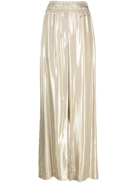 Brunello Cucinelli wide-leg metallic-effect trousers