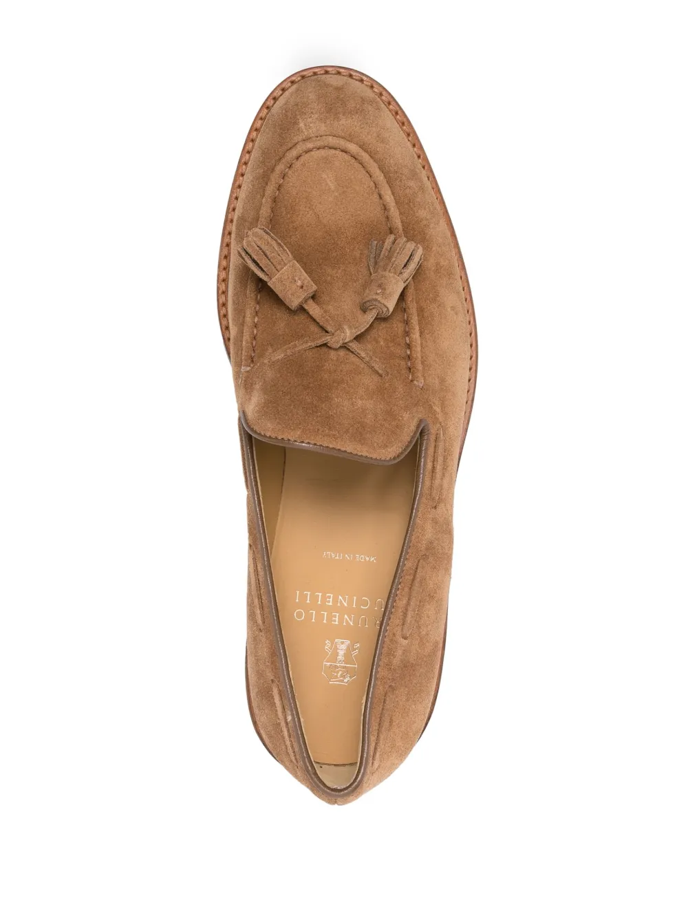 Brunello Cucinelli タッセル スエードローファー | ブラウン