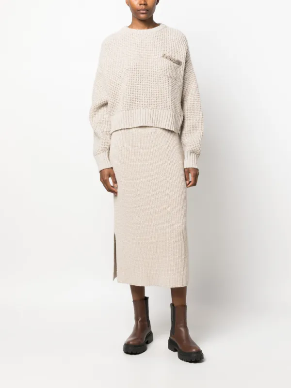 Brunello Cucinelli ribbed-knit Midi Skirt - Farfetch