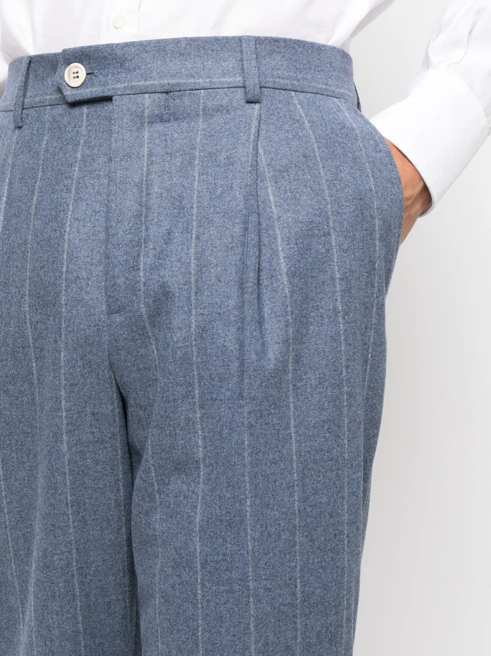 Brunello Cucinelli Pleated Tailored Trousers In Blue