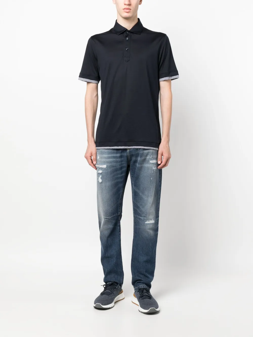 Brunello Cucinelli distressed-finish cotton jeans | Slim-Fit Jeans | Image 2