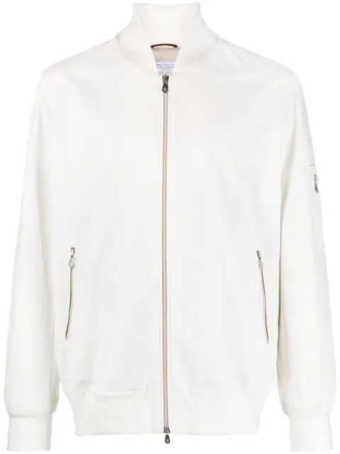 Brunello Cucinelli zip-fastening cotton bomber jacket