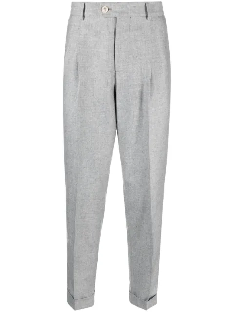 Brunello Cucinelli dart-detailed tailored cotton trousers