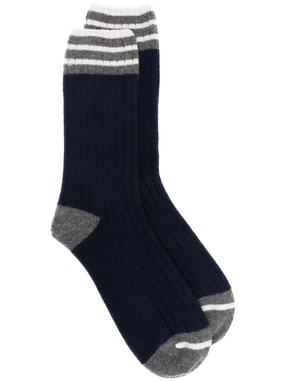 Brunello Cucinelli Striped ribbed-knit Cashmere Socks - Farfetch