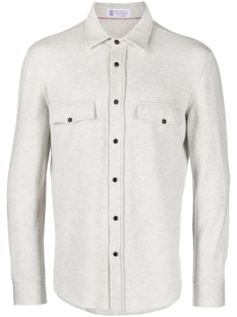 Brunello Cucinelli long-sleeve wool-blend shirt Men