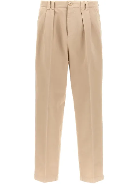 Brunello Cucinelli mid-rise tapered cotton trousers