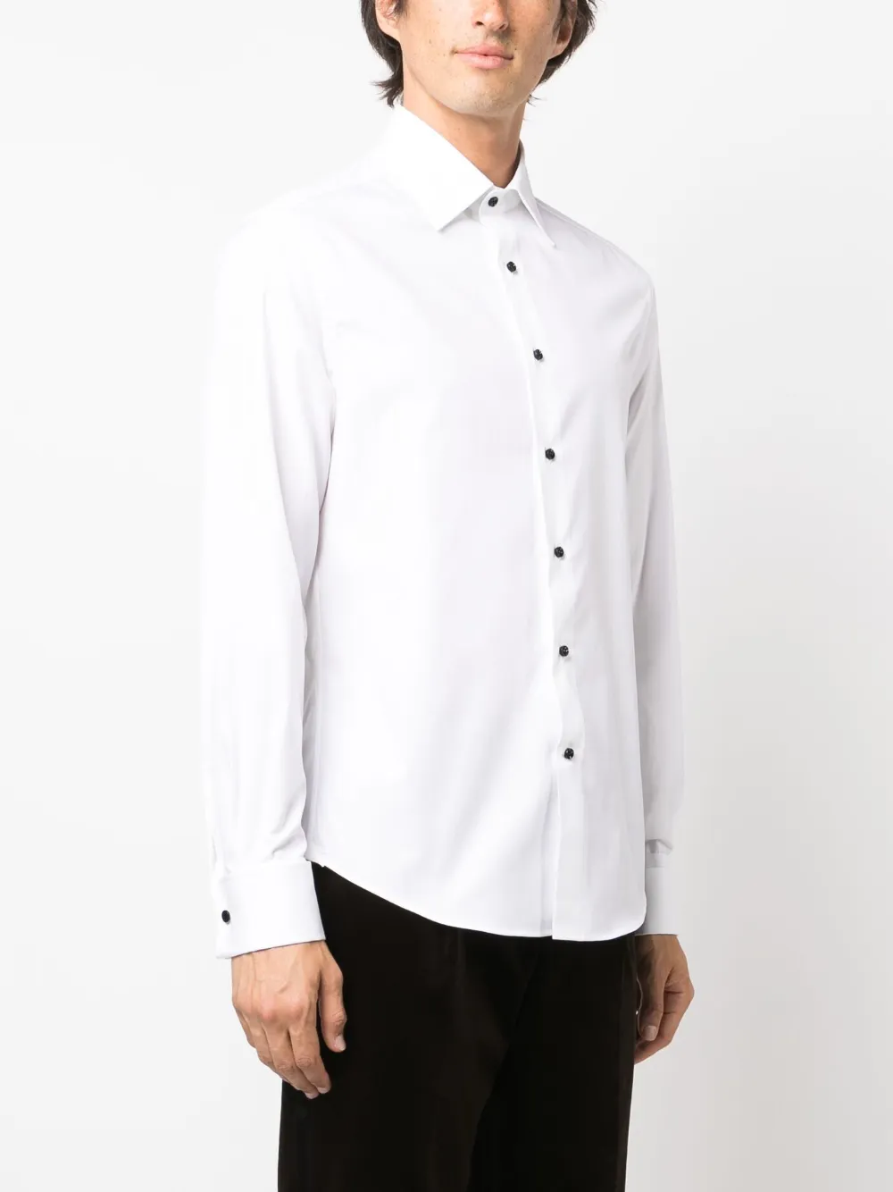 Shop Brunello Cucinelli Long-sleeve Cotton Shirt In White