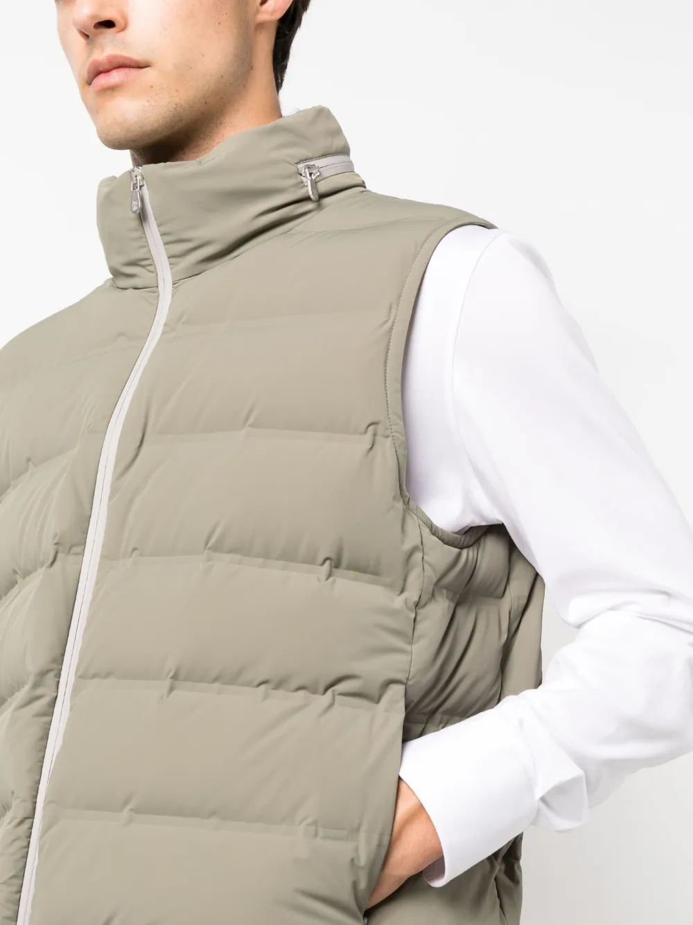 Brunello Cucinelli Bodywarmer met capuchon Groen
