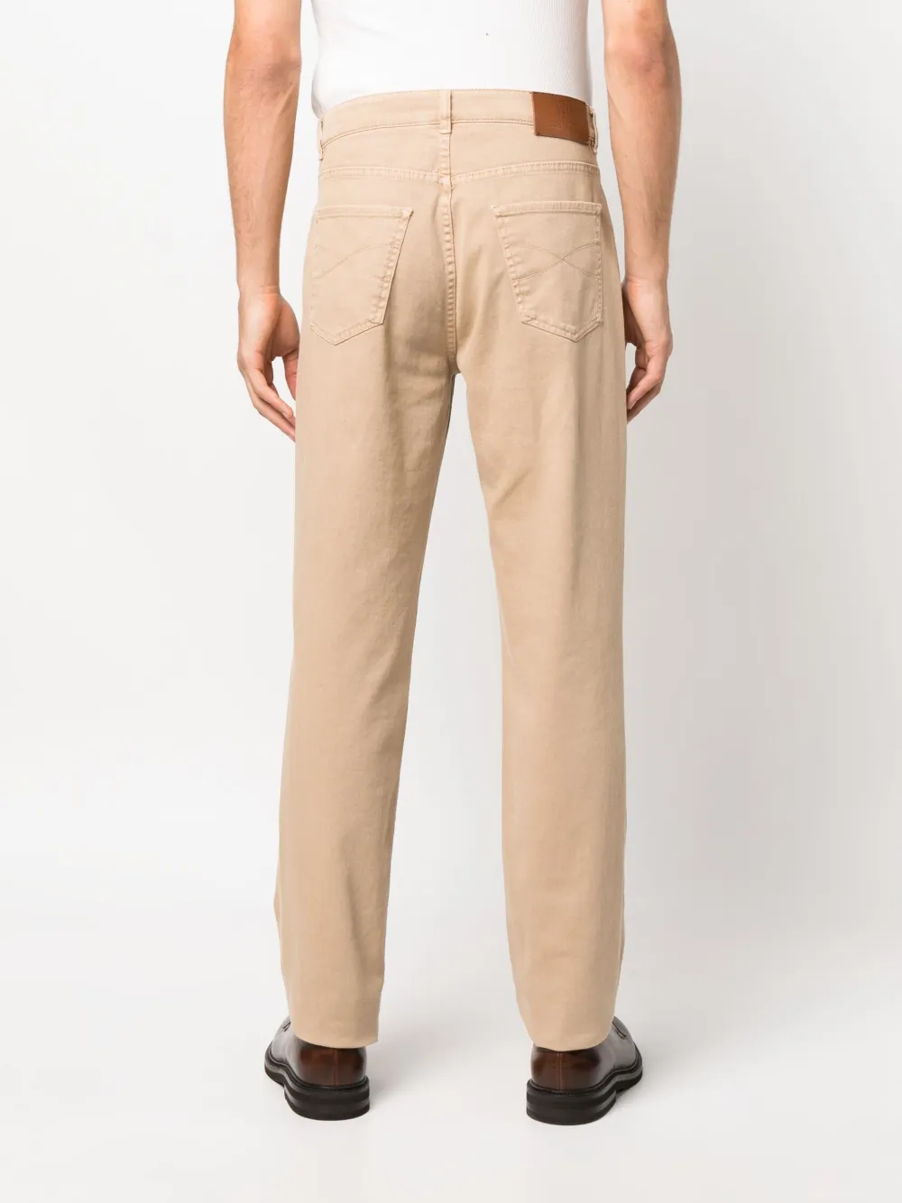 Brunello Cucinelli Garment-dye Straight-leg Jeans In Neutrals
