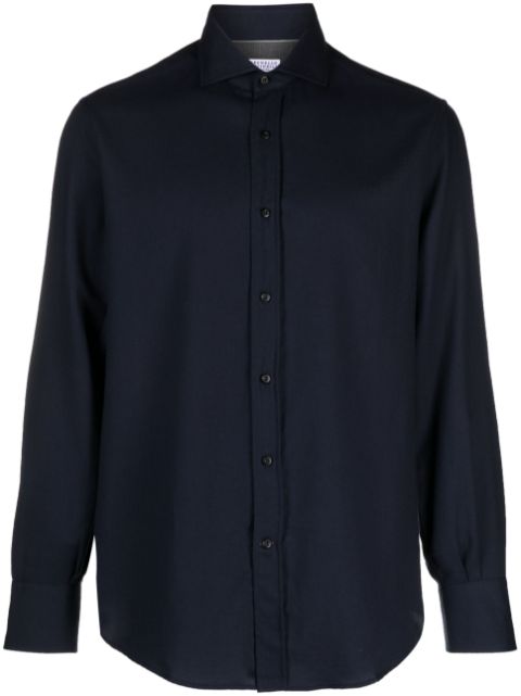 Brunello Cucinelli button-up cotton-cashmere shirt Men