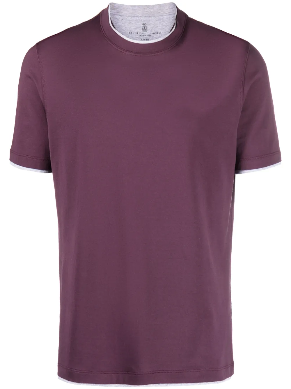 Brunello Cucinelli crew-neck cotton T-shirt | Purple | Image 1