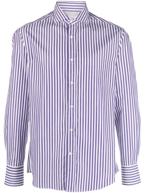 Brunello Cucinelli striped long-sleeve cotton shirt Men