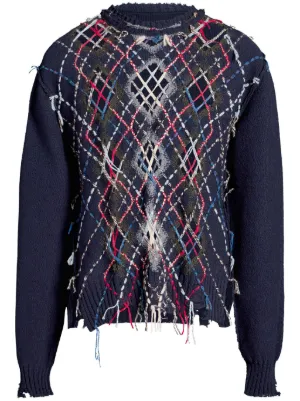 Maison Margiela cut-out intarsia-knit Jumper - Farfetch