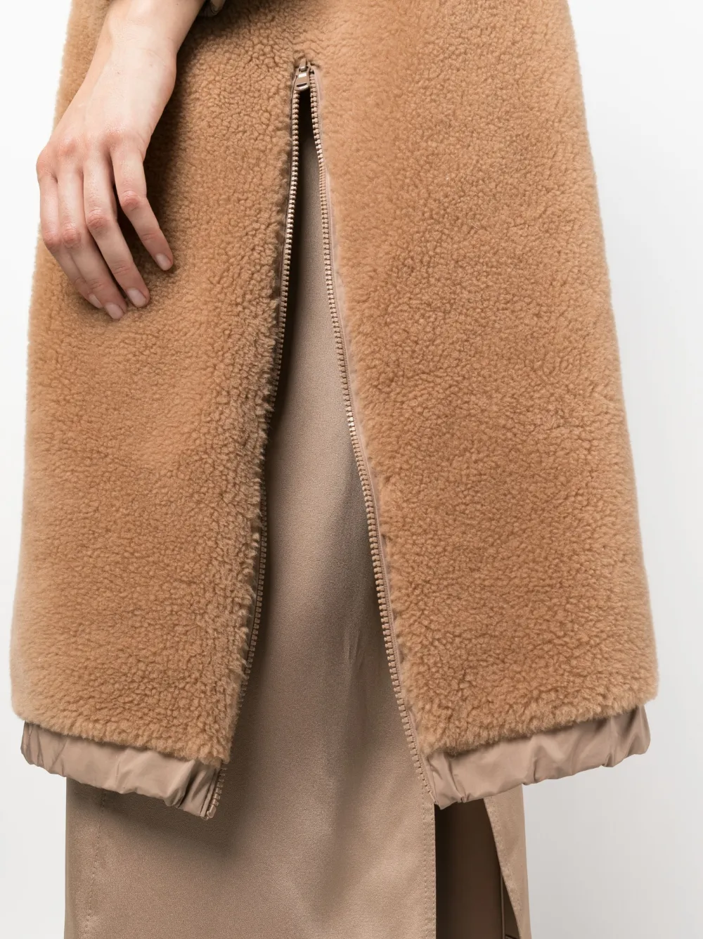 Brunello Cucinelli Faux-fur Midi Cape In Brown