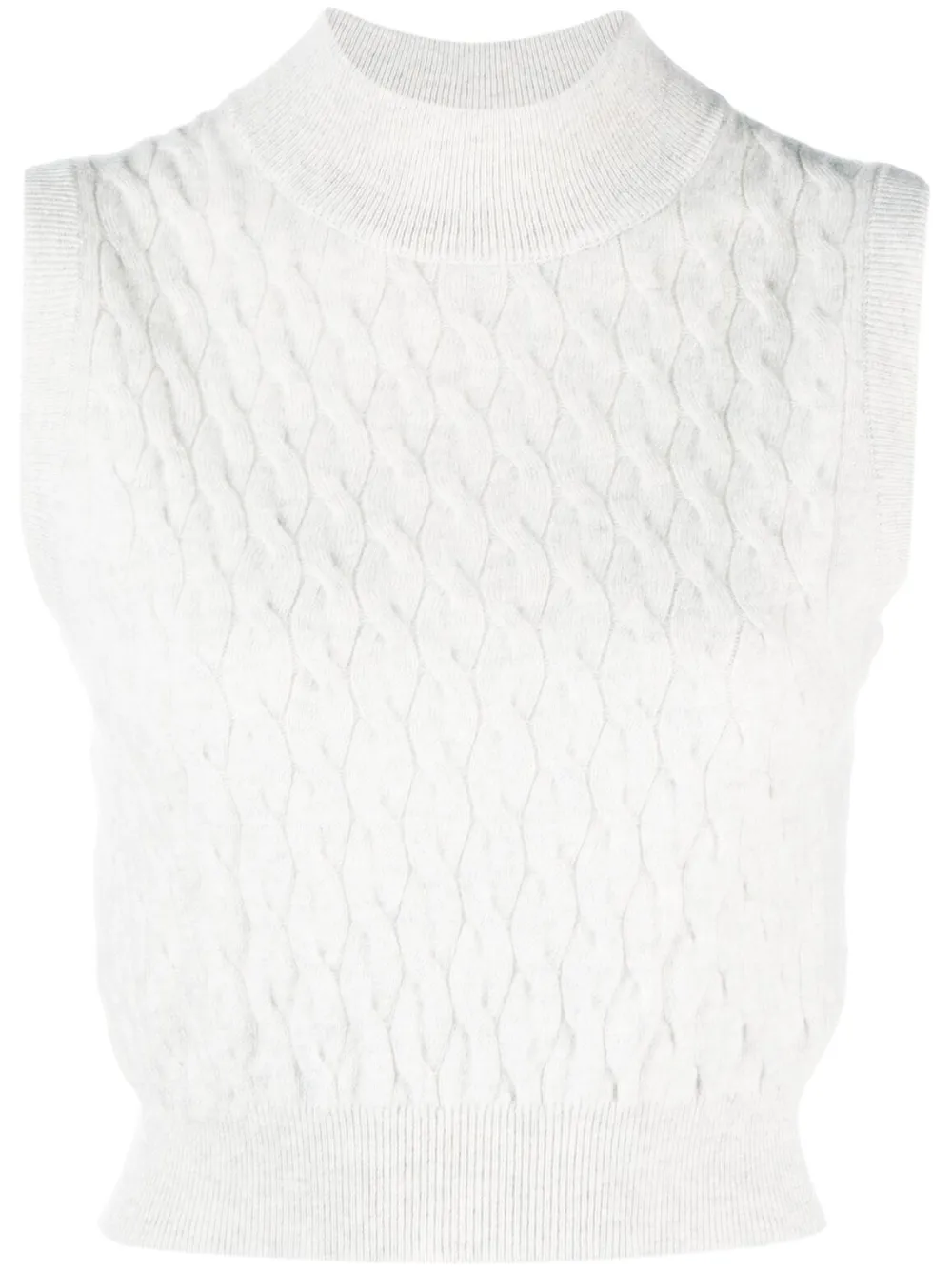 Brunello Cucinelli débardeur crop en maille torsadée - Gris