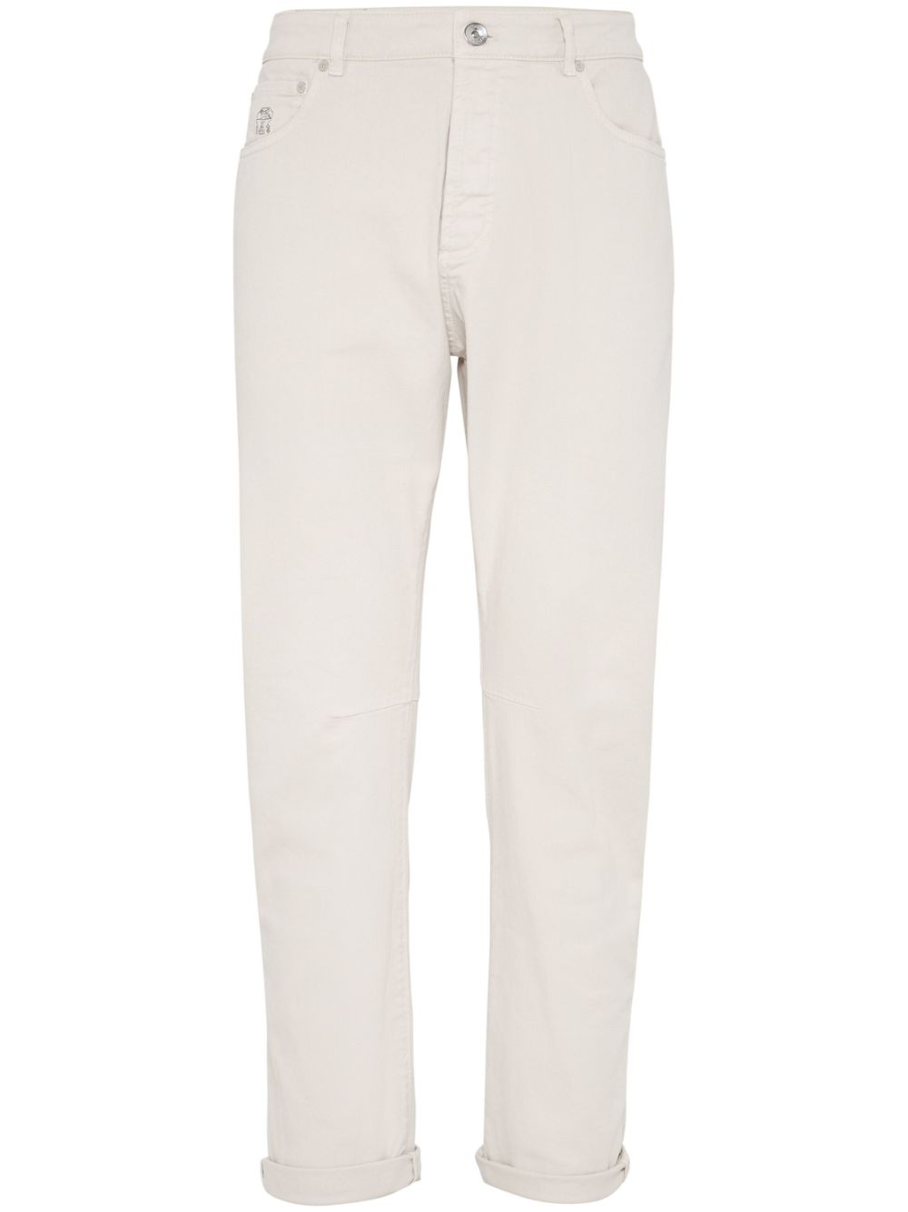 mid-rise straight-leg jeans