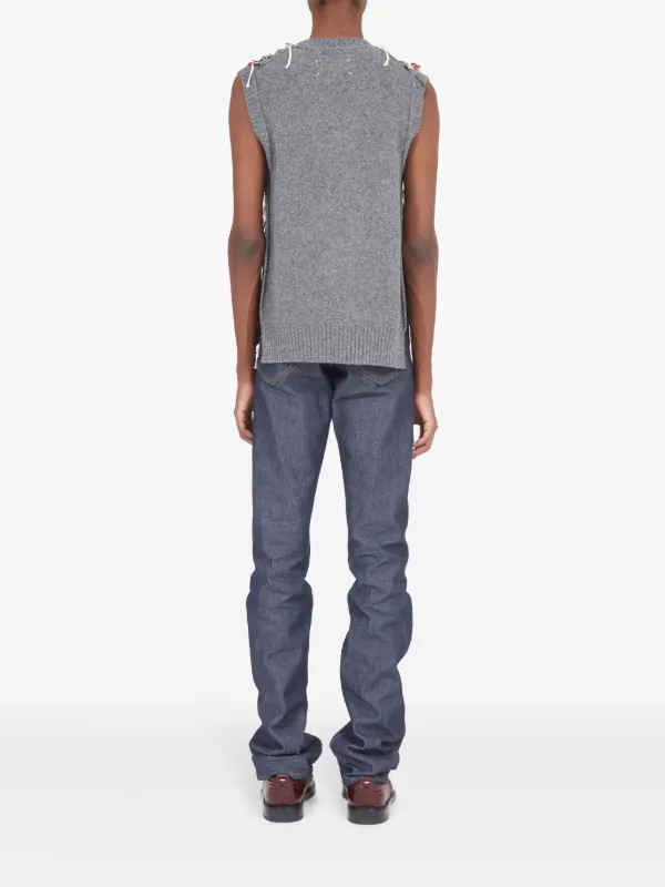 Maison Margiela カットアウト ニットベスト | グレー | FARFETCH JP