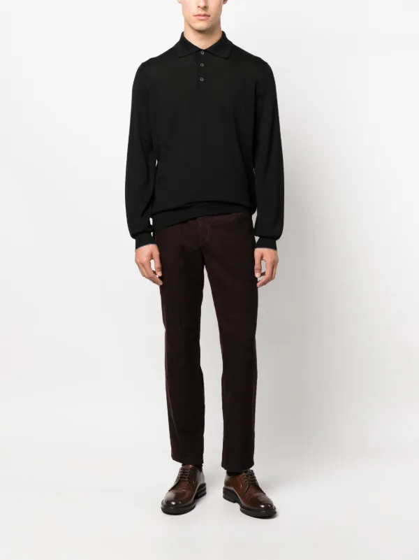なんでも鑑定団よりも驚き！ ロングスリーブ Cucinelli Brunello ポロシャツ ブラック | トップス