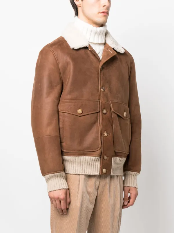 Brunello Cucinelli レザージャケット ブラウン