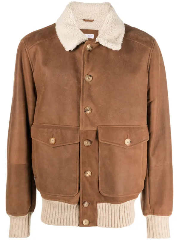 BRUNELLO CUCINELLI ブラウンレザージャケット