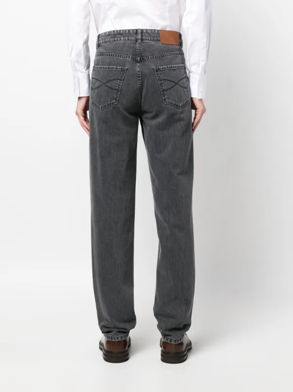 Brunello Cucinelli slim-cut Cotton Jeans | Grey | FARFETCH PL