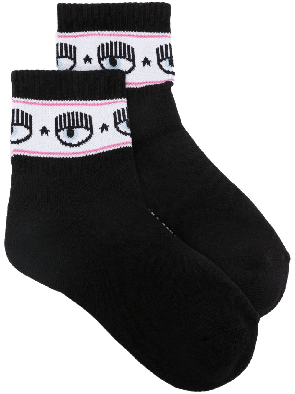 Chiara Ferragni Intarsia sokken met patroon Zwart