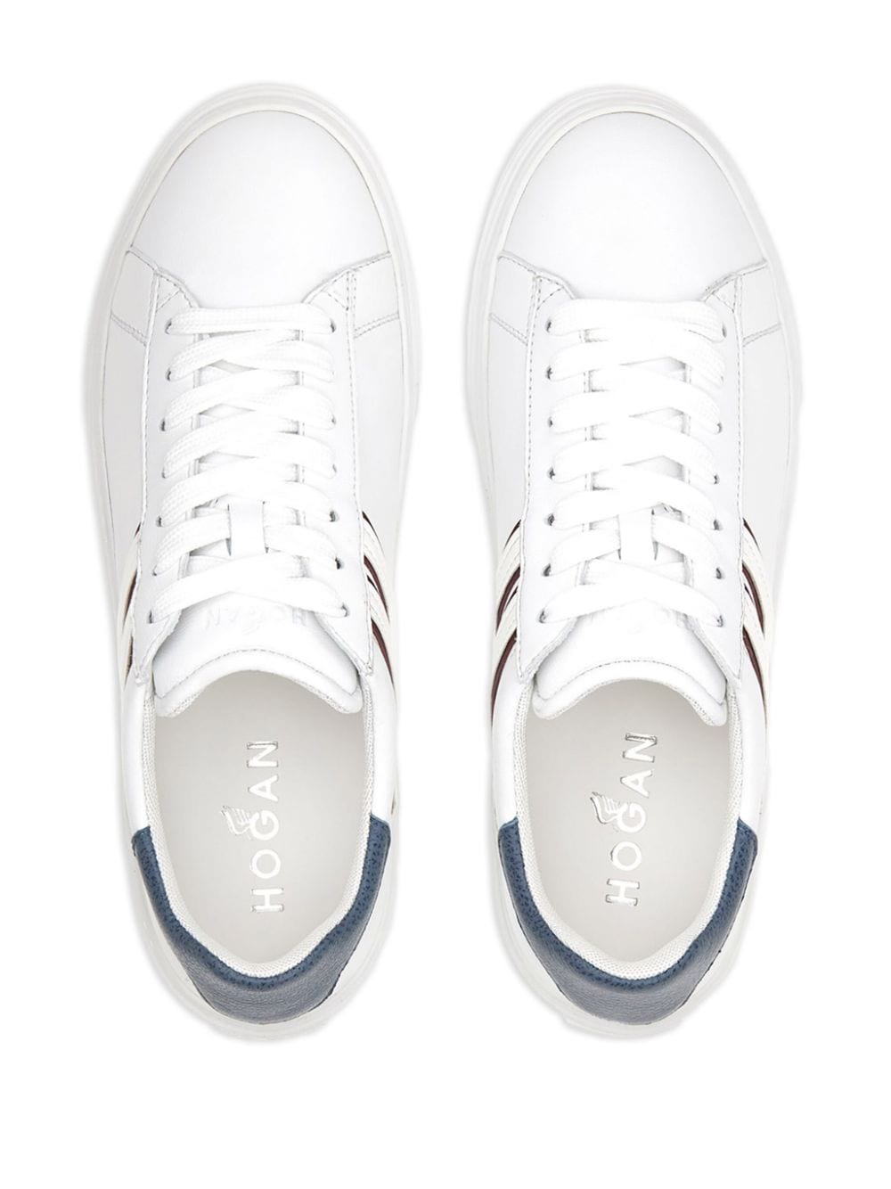 Shop Hogan Logo-embellished Leather Sneakers In White