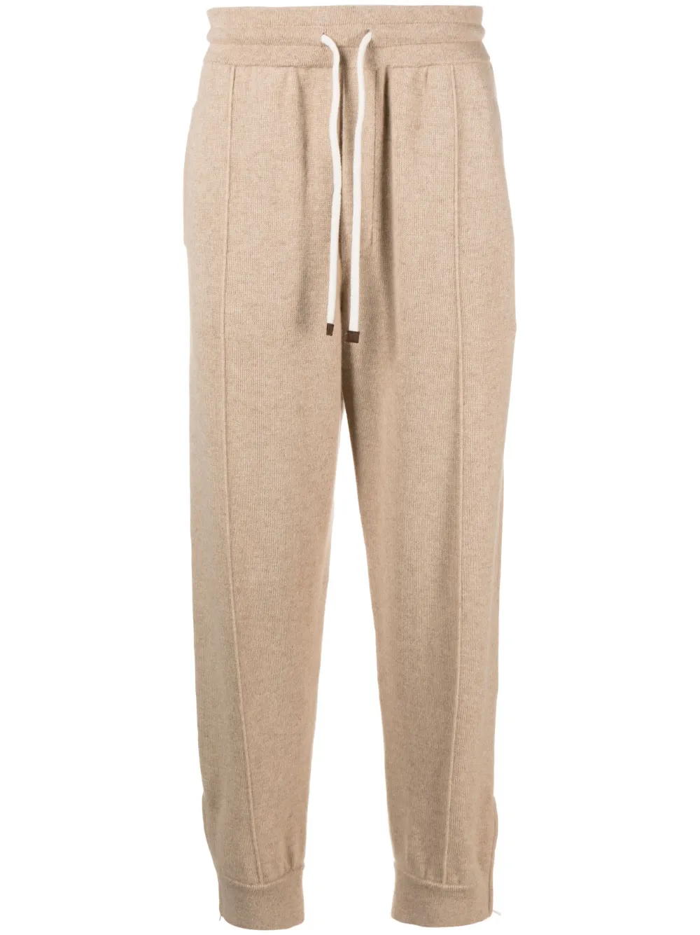 Brunello Cucinelli intarsia-knit cashmere track pants | Neutrals | Image 1