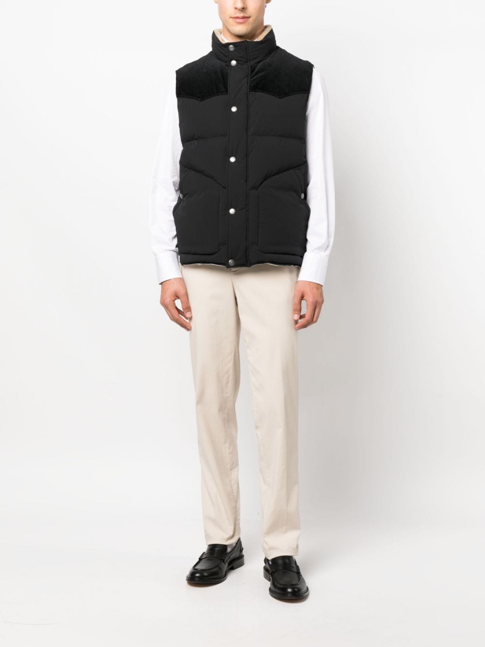 Shop Brunello Cucinelli High-neck Padded Vest In Black
